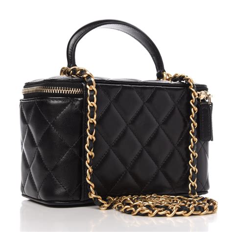 chanel vanity case with top handle|chanel vanity case with chain.